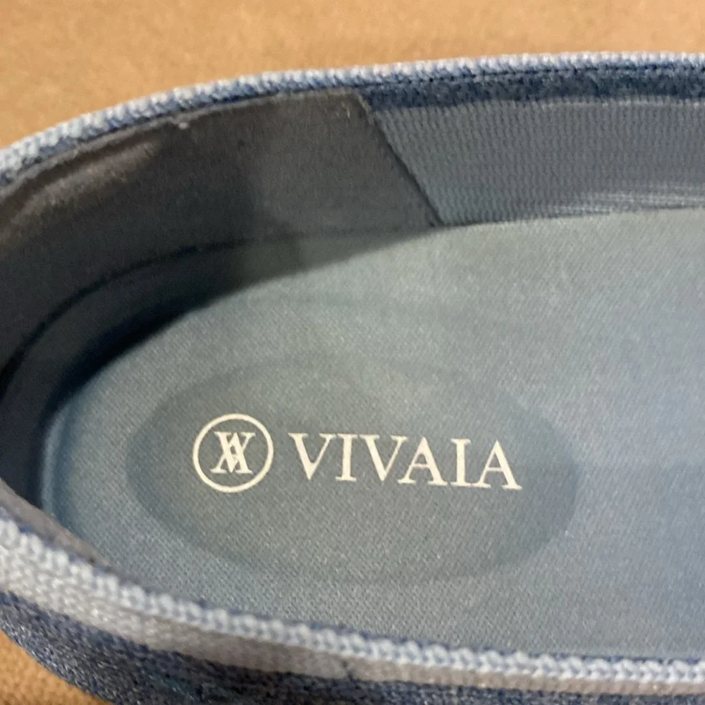 VIVAIA Margot Square-Toe V-Cut Knitted Flats Denim Blue Size 40 great used - Picture 6 of 12